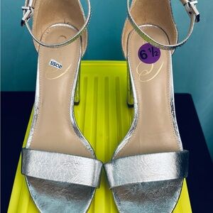 Silver Women's Heeled Sandals
